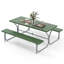 Red Barrel Studio 6 Ft Picnic Table Bench Set Outdoor Dining Table & 2 Benches With Metal Frame White-2104561696