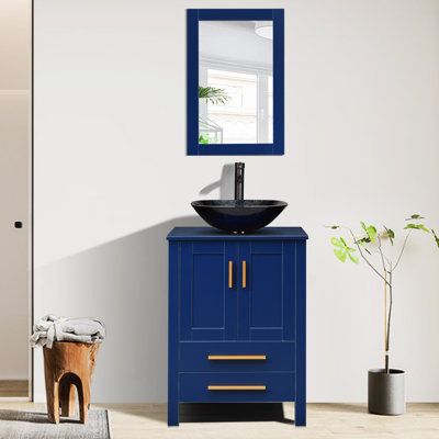 Ensemble de meuble-lavabo simple avec miroir l 24 po x P 19 po x H 32,3 po Beyo