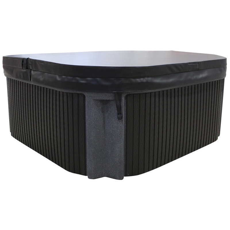 Ignite 7-Person Open 65 Jet 240V Hot Tub, Real Stainless Heater, Ozone, Waterfall and Upgraded Lighting, Black
