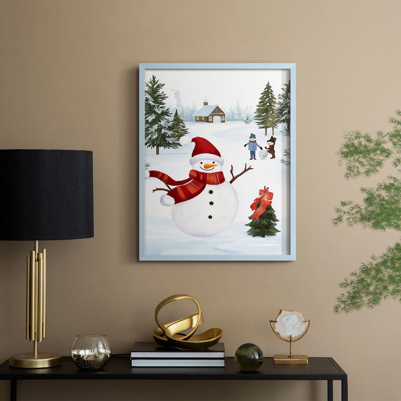«Christmas Holiday Art» CECIX, reproduction d'art encadrée, H 11 po x l 9 po, Bleu