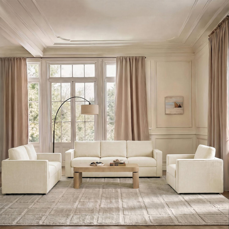 Ensemble de salon 3 pièces Danas, 3 Pcs: Chair, Loveseat, Sofa, Cozy Charcoal