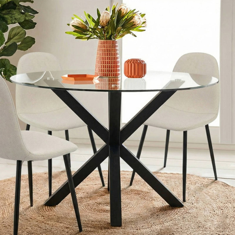 Table de salle à manger Jablon, Noir