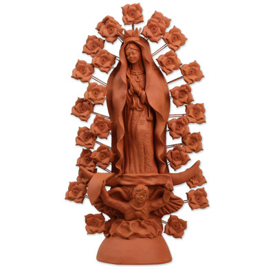 Novica Virgin Of Guadalupe Ceramic Sculpture