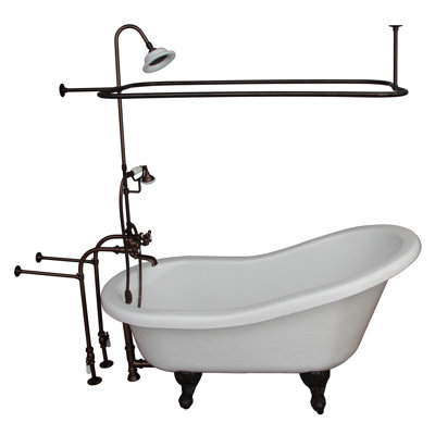 67'' x 29.5'' Soaking Acrylic Bathtub with Faucet