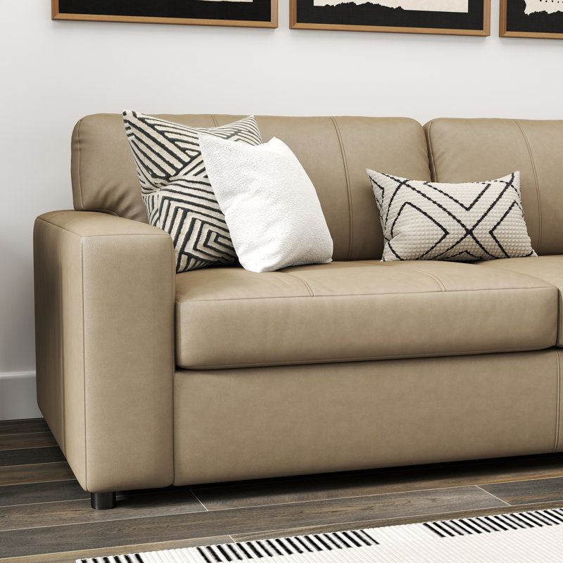 Canapé en cuir Latitude Run® Caro, Beige