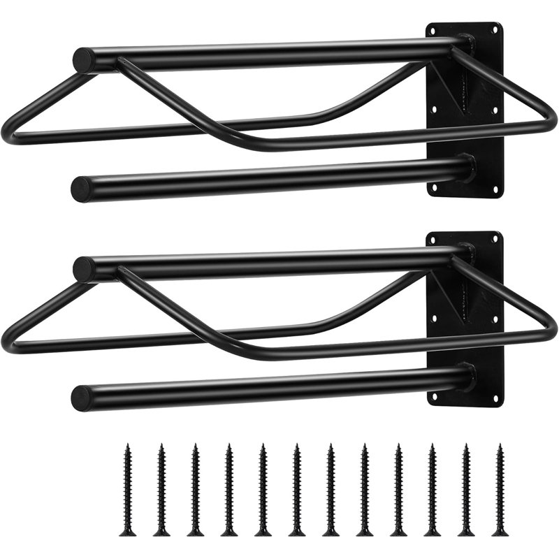 Wall Mounted Saddle Rack with Pad Bar, Heavy Duty Steel Saddle Stand Holder for Western & English Saddles, Blankets, Tack Room, Barn, Horse Stall