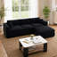 Canapé d'angle modulaire à compression, canapé en mousse noire, forme en L moderne pour la maison