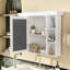 Pharmacie murale 35,51 po x 7,24 po 29,56 po, grand rangement, charnières, tableau, tablettes réglables, fonction de fermeture en douceur, poignée en métal argenté, style luxueux, idéal pour miroir de salle de bain