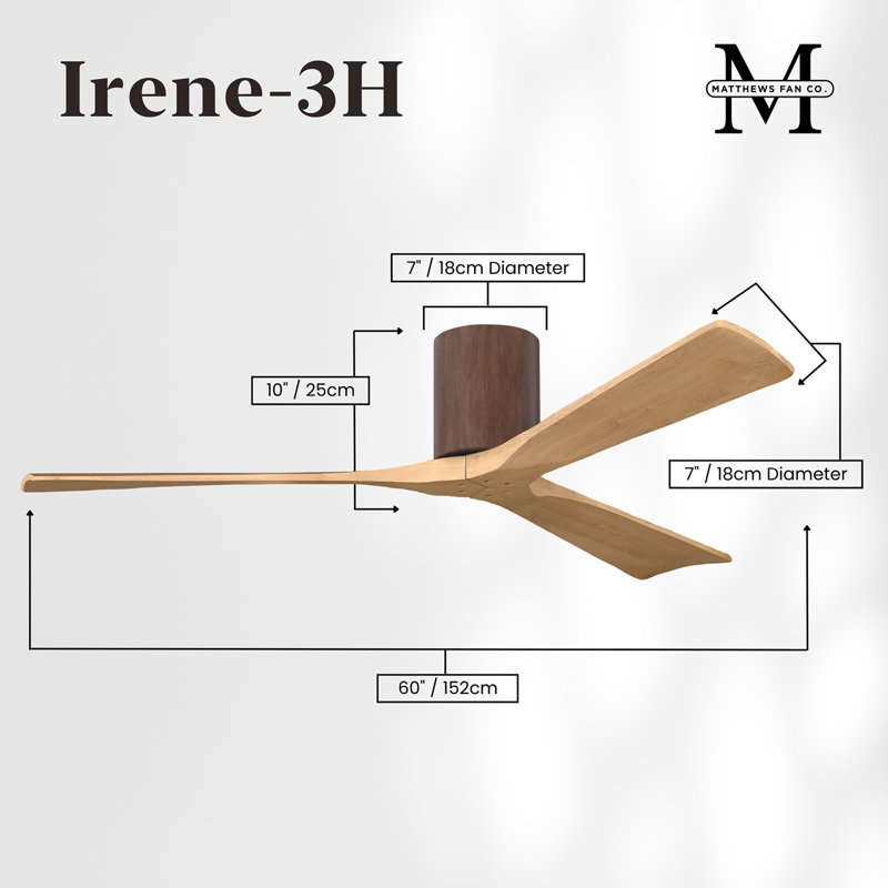 Irene Ceiling Fan, Walnut, Light Maple Tone, 60"