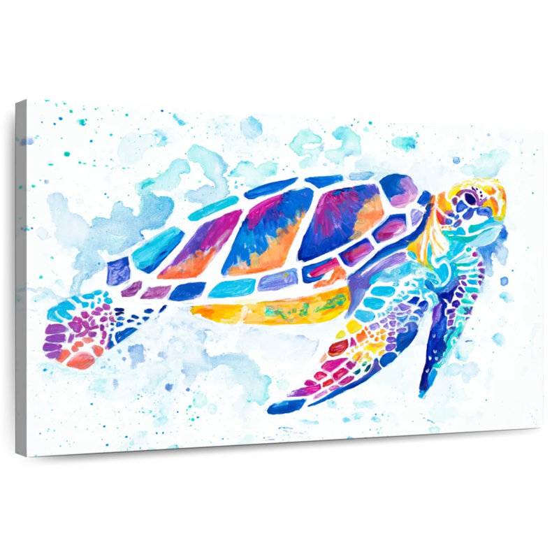 Brampt Vibrant Sea Turtle, 8" H x 12" W