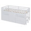 Twin Size Loft Bed With 4 Drawers, Underneath Cabinet And Shelves, White-2105739220