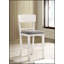 Ensemble de 2 chaises de salle à manger à hauteur de comptoir Contemporary, structure en bois massif blanc avec sièges en tissu rembourré gris pour plus de confort et de style
