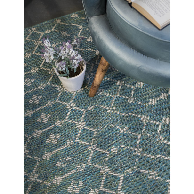 Tapis intérieur / extérieur bleu Oktan, Rectangle 5 pi 3 po x 7 pi 6 po