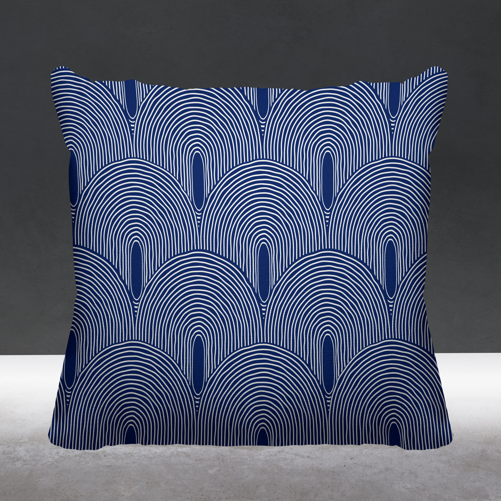 Limpo Indoor/Outdoor Throw Pillow, 18" x 18", Navy Blue