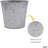 Set of 3 Galvanized Finish Bucket/Pots with PVC Liner 5" Dia x 4.75" H Ideal Gift for Floral Arrangements Wedding Home Office Party DIY Indoor Outdoor Garden Patio