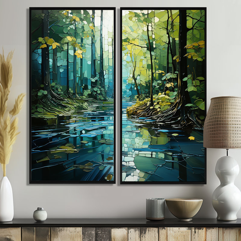 «Drip Natures Pulse River II», 32" H x 32" W, Black, Impression encadrée flottante