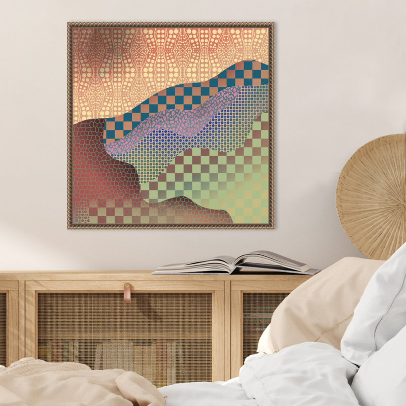 Impression sur toile encadrée, motif aborigène par Little Dean, 22" H x 22" W