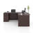 Bow Front L-Shaped Executive Desk With File Cabinet-1687212936