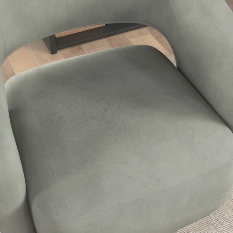 Fauteuil d'appoint pivotant moderne en microfibre 27,8 po Markeita, Gris, 4