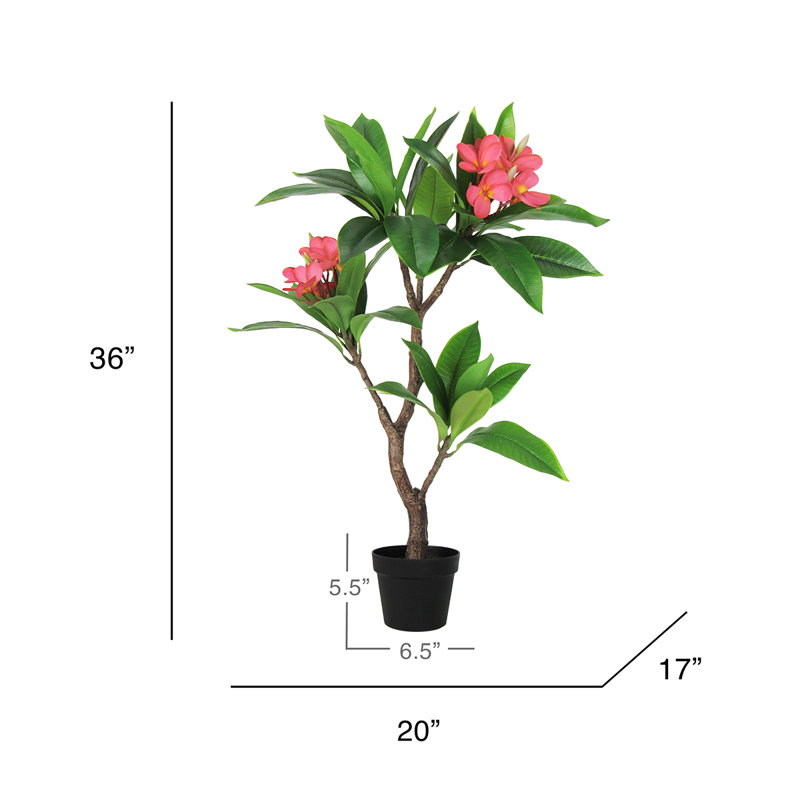 Plumeria artificiel 36 po en pot