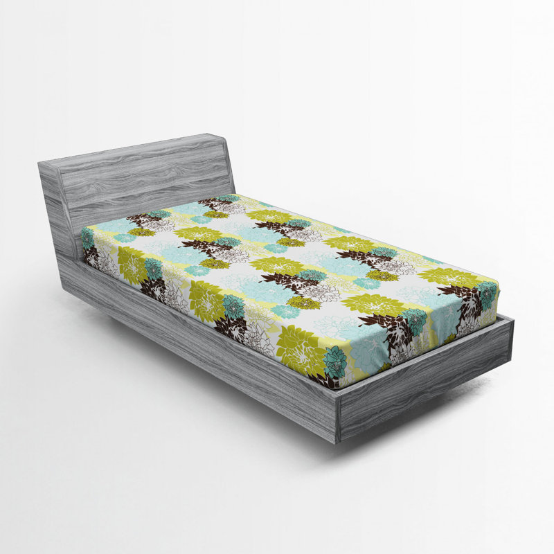 Microfiber Floral Fitted Sheet, Twin XL Fitted Sheet, Floral Nature