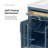 Bailey 60 in. Double Sink Freestanding Blue Lagoon Bathroom Vanity with White Stone Top, Backsplash, Matte Black-723542419-775710013-775709984