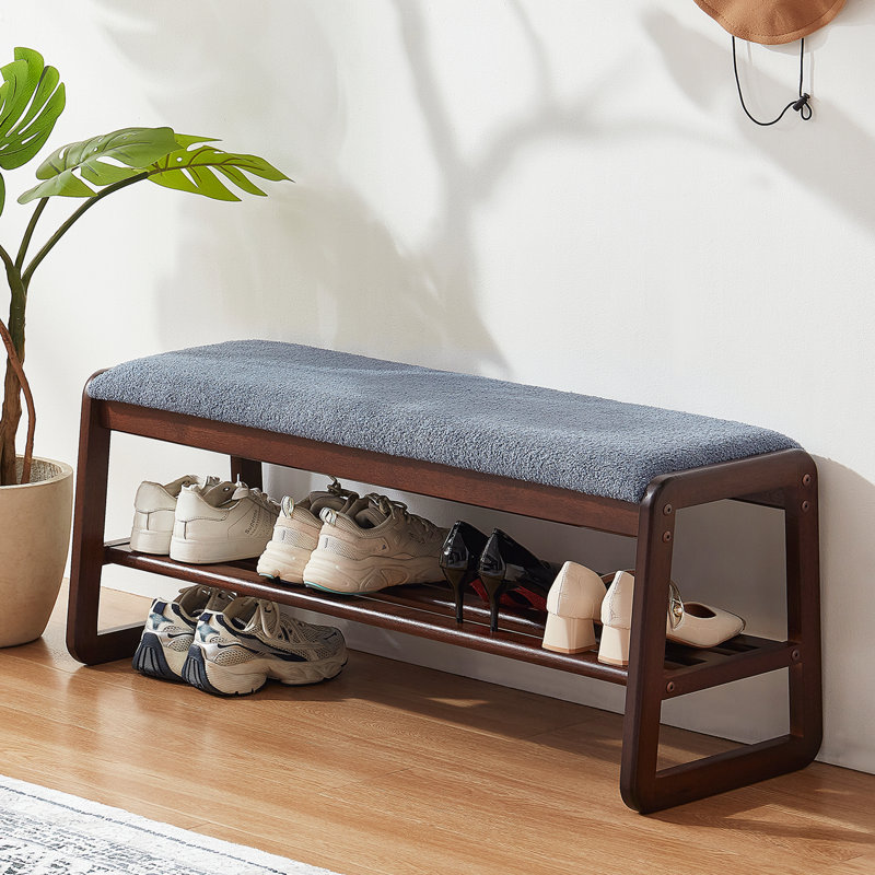 Banc de rangement rembourré 39 po, Bleu, 15.7" H x 39.4" W x 14" D