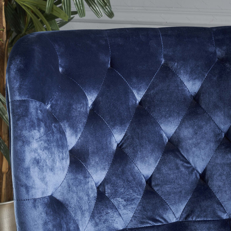 Korin Velvet Club Chair, Blue Velvet