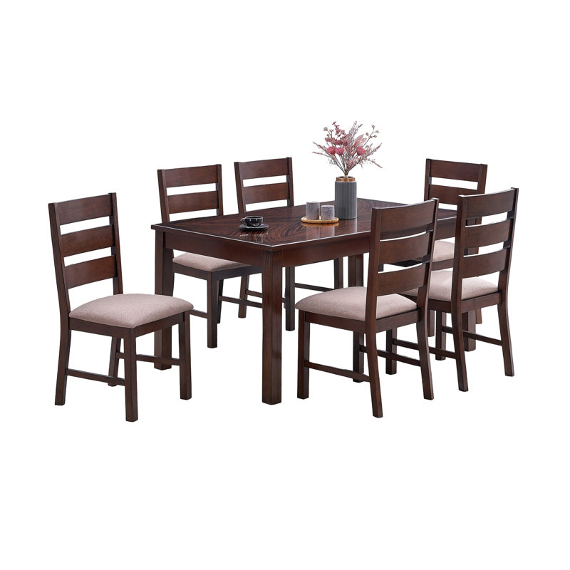 Sleek Straight Legs Dining Table - Antique Cherry Solid Wood Rectangle With Top Modern Rectangular And Long-lasting Surface