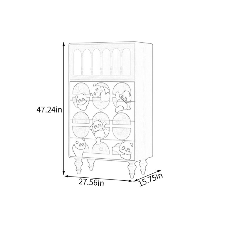 Four Drawer One Door Storage Cabinet