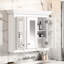 Armoire de salle de bain 35 "avec tablettes réglables, 5, fixation murale, style moderne, peu encombrante, facile à assembler et à nettoyer, rangement blanc, 5 à polir