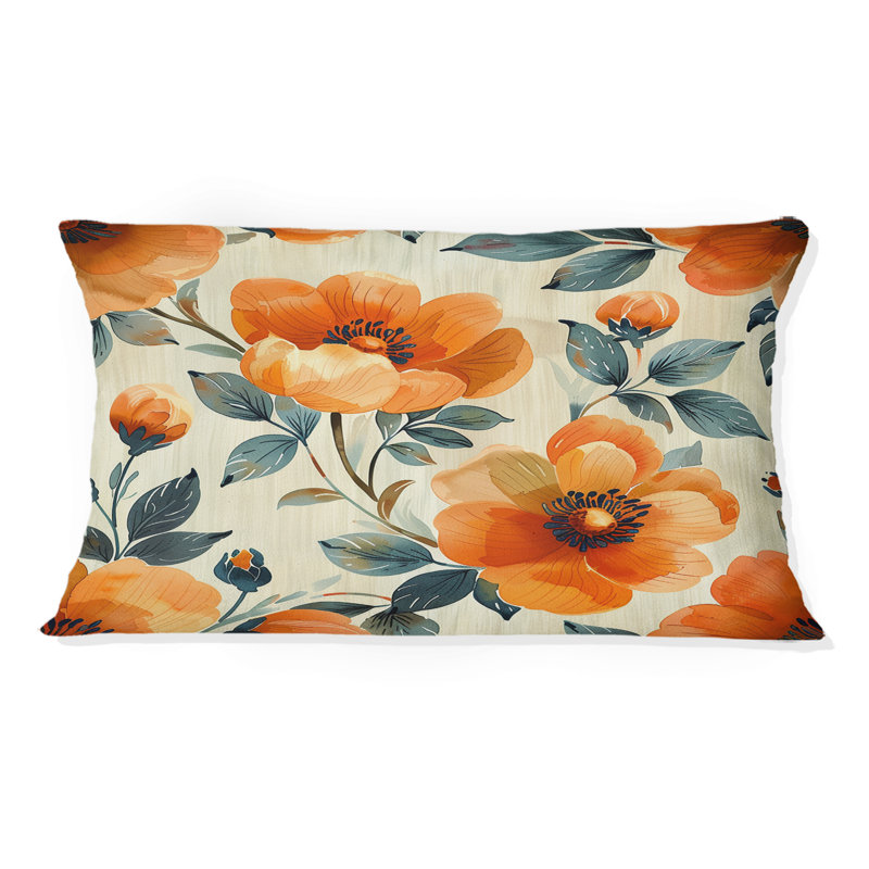 Floral Retro Harmony II - Coussin lombaire rétro Floral