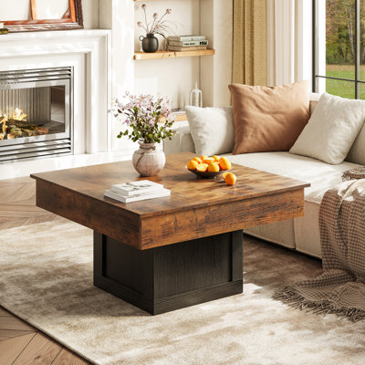 Lift Top Pedestal Coffee Table with Storage