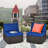Howells 2 Pieces Patio Rattan Armless Sofa Set with Cushions-1328439378