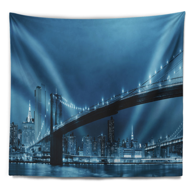 Tapisserie «Cityscape Manhattan Downtown Urban View», H 68 po x l 80 po