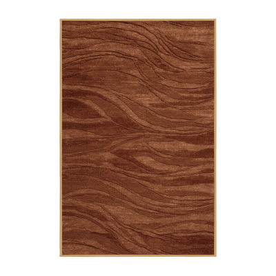 Machine Washable Abstract Brown Area Rug