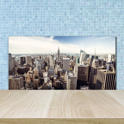 Alfye Blue - New York - No Frame Print on Glass