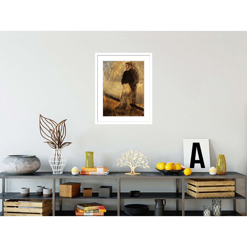 Portrait d'un homme par Edgar Degas, impression giclée encadrée, H 29,36 po x l 23,5 po