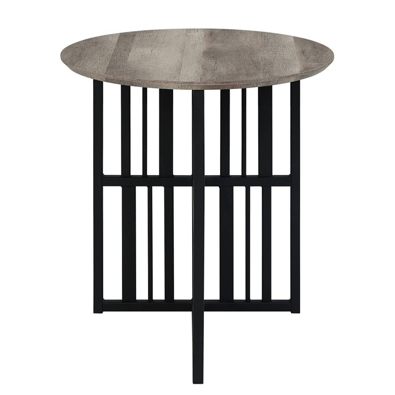 Table de bout en chêne antique et noir avec double piédestal