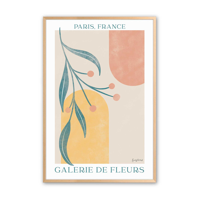 «Parisian Garden I», reproduction sur papier mat d'archives, Érable brut encadré, H 11 po x l 9 po