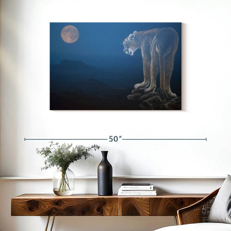 Cougar Scène de nuit, H 24 po x l 36 po
