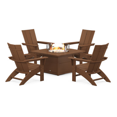 POLYWOOD® Modern Adirondack 4-Person Patio Seating Group