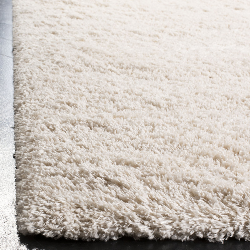 Jedidiah Royal Shag 300 P.P. Tapis de couleur unie beige, Carré 6 pi 7 po x 6 pi 7 po