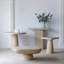 20" X 20" X 24" Cream Square Side Table - With Pedestal Base