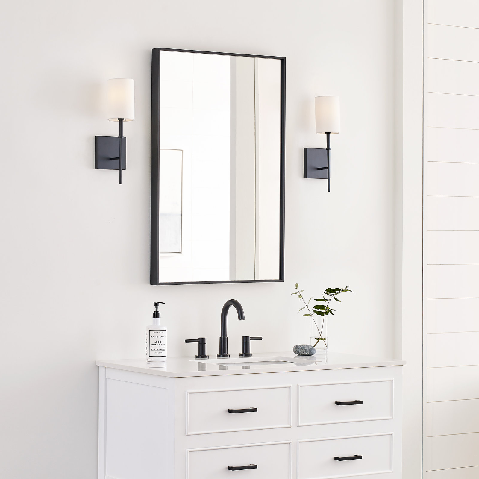 Rowley 1-Light Dimmable Bath Sconce, Midnight Black