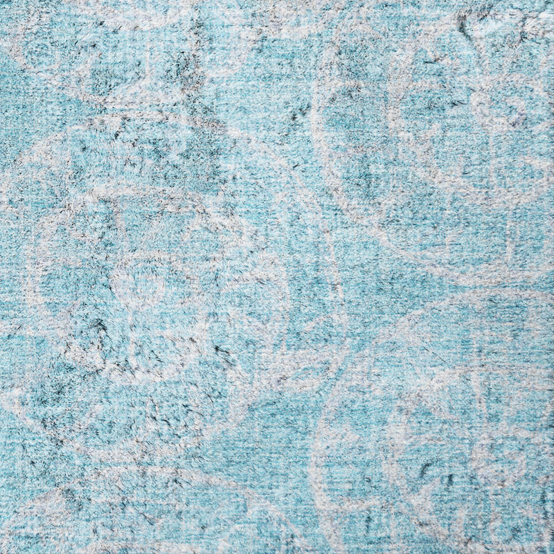 Premium Machine Washable Dream Shag ADS190 Nautilus Rug, Aqua, 5' x 7'6"