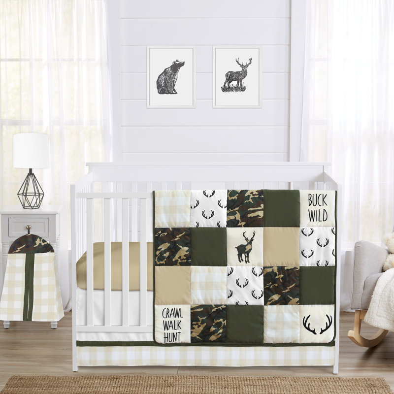 Woodland Camo 4 Piece Crib Bedding Set