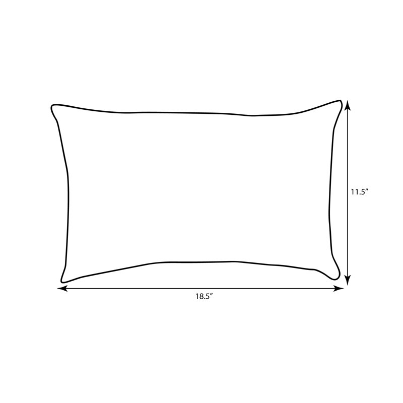 Tan and Blue Embroidered Rectangular Throw Pillow