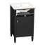 Meuble-lavabo noir de 20 po avec lavabo, pieds en bois massif, tablette réglable, tiroir inclinable, boutons en alliage de zinc, armoire autoportante moderne pour petite salle de bain