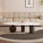 Minimalist Faux Marble Coffee Table, Luxury Irregular Design with Stainless Steel Legs for Modern Living Rooms
